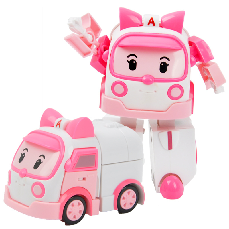 超级飞侠 新款升级大号韩国变形警车珀利机器人波利变型警察儿童玩具 四色随机一件