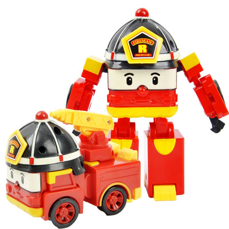 超级飞侠 新款升级大号韩国变形警车珀利机器人波利变型警察儿童玩具红色罗伊图片