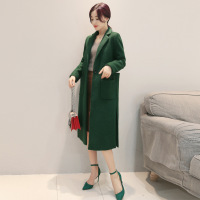 莞馨(wanxin)新款2016秋冬装新款毛呢外套中长款女呢子大衣西服领长袖羊绒大码显瘦