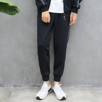 莞馨(wanxin)新款秋季韩版潮男宽松裤子港仔文艺男林弯弯休闲束脚裤青年运动小脚裤