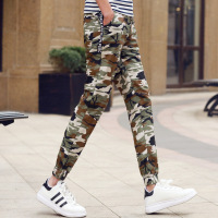 莞馨(wanxin)新款2016秋季男士休闲裤青年日系迷彩修身束脚裤哈伦裤工装裤潮