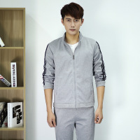 莞馨(wanxin)新款秋季男士运动开衫大码休闲立领卫衣套装运动跑步训练青少年学生男