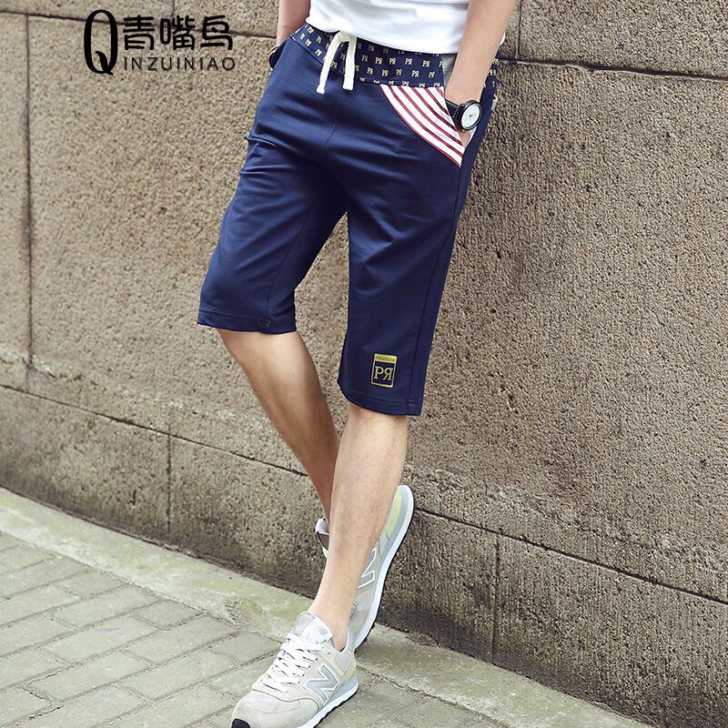 莞馨男士裤子春季新款2017休闲裤男运动半裤七分短裤学生7分韩版夏季