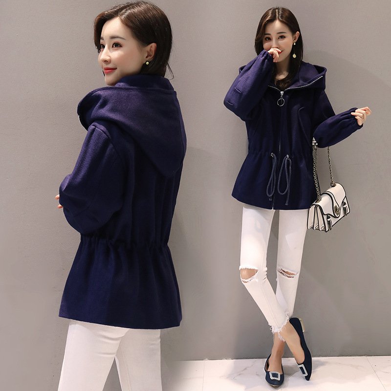 莞馨妮子大衣女2017秋冬装新款韩版中长款宽松显瘦收腰长袖毛呢女外套