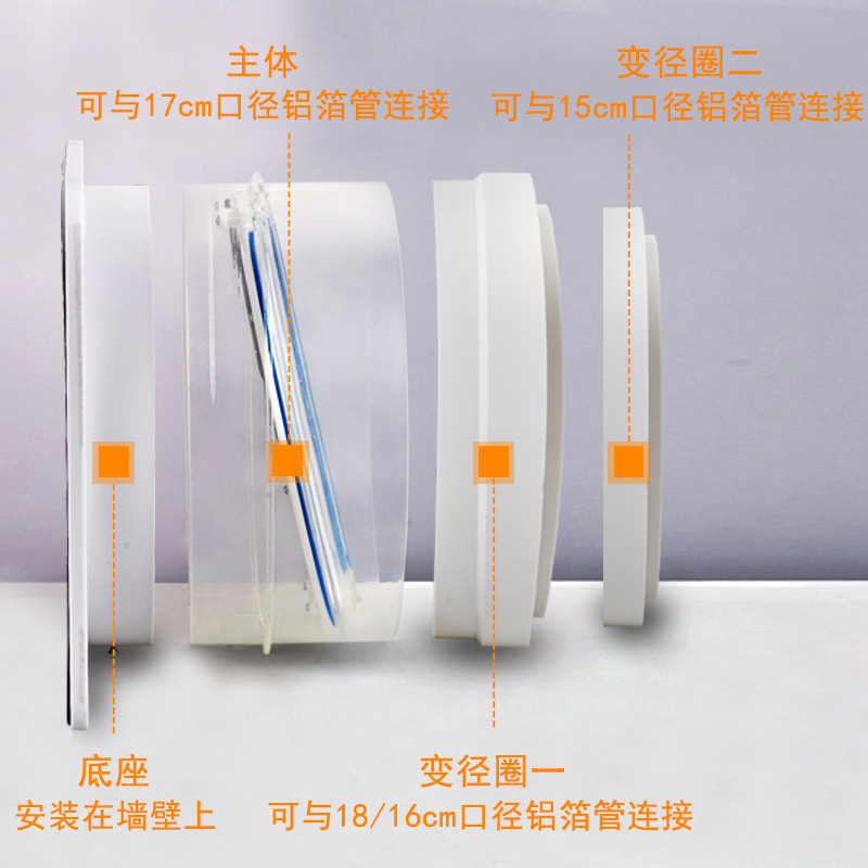 潜水艇止烟阀 排油烟机出风口排烟管逆止逆阀止回阀防倒烟 回烟阀