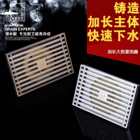 潜水艇厕所地漏防臭防水长方形仿古铜复古大排量面板浴室地漏