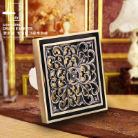 潜水艇卫生间淋浴房地漏防臭复古欧式仿古铜大排量下水大地漏