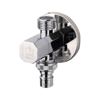 潜水艇洗衣机三通角阀一进二出一分二三头通阀门分水器双出水龙头