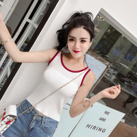 欧天娜 实拍配视频百搭拼接黑色运动背心女夏季修身外搭锻炼无袖上衣