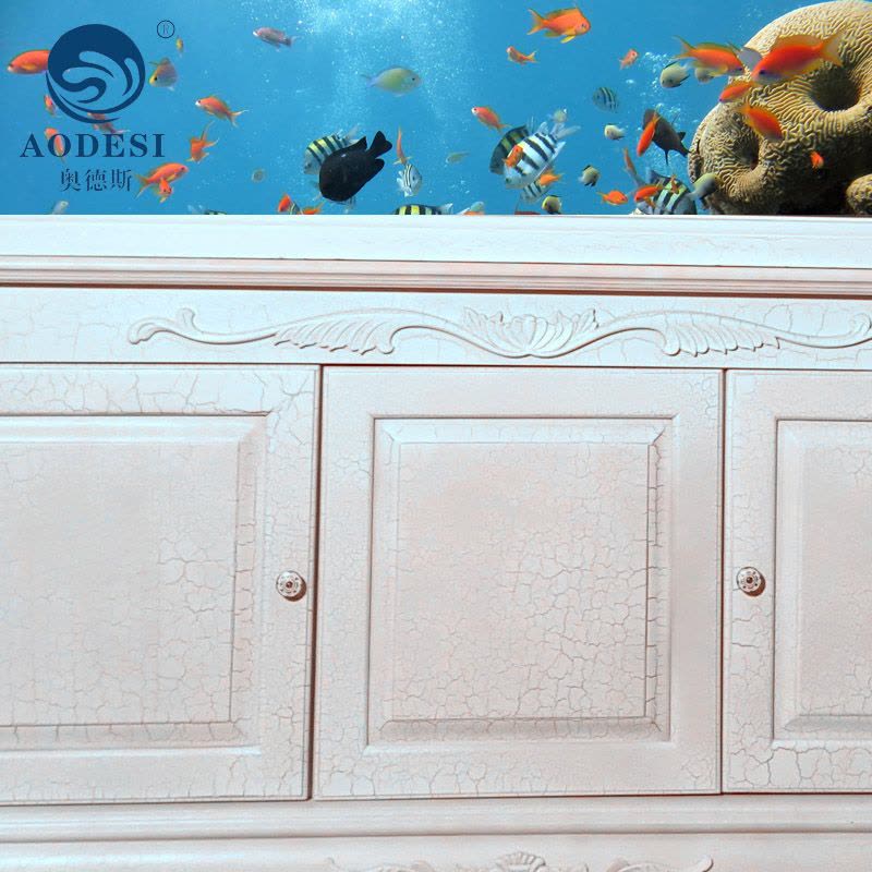 AODESI 奥德斯裂纹漆美式实木鱼缸 龙鱼缸 底过滤鱼缸水族箱中型 1.2米1.5米1.8米2米2.2米定制鱼缸图片