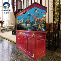 AODESI 奥德斯简欧款实木鱼缸 龙鱼缸 1.2米1.5米1.8米2米2.2米水族箱 定制鱼缸 底部过滤系统鱼缸