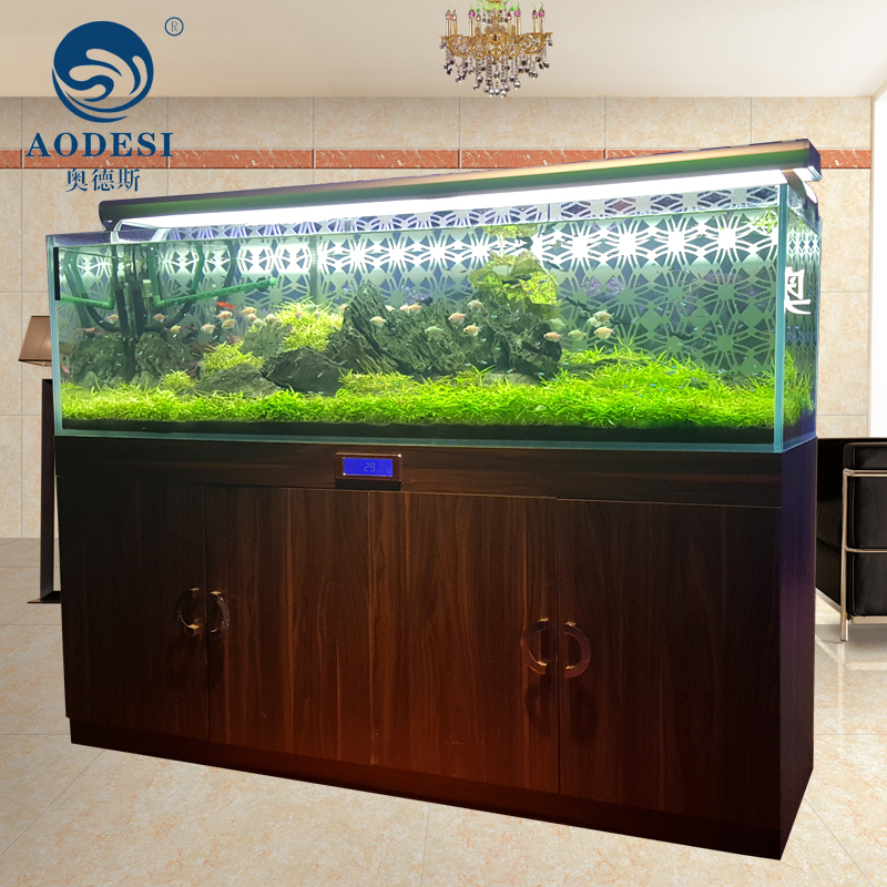 AODESI 奥德斯欧式海水鱼缸 珊瑚鱼缸0.6米0.8米1米1.2米1.5米1.8米水族箱 定制鱼缸 底部过滤系统鱼