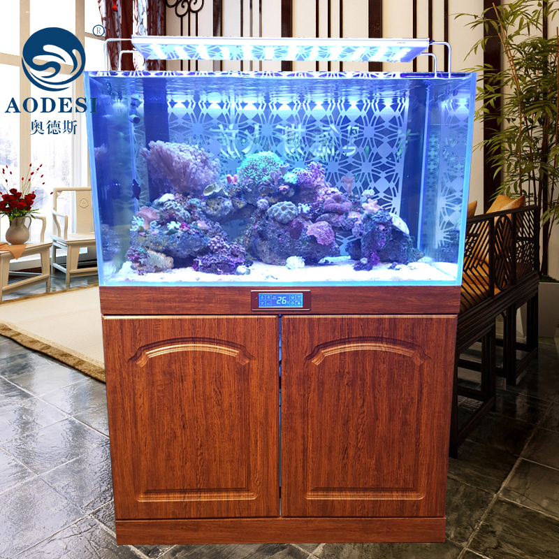 AODESI 奥德斯欧式海水鱼缸 珊瑚鱼缸0.6米0.8米1米1.2米1.5米1.8米水族箱 定制鱼缸生态缸