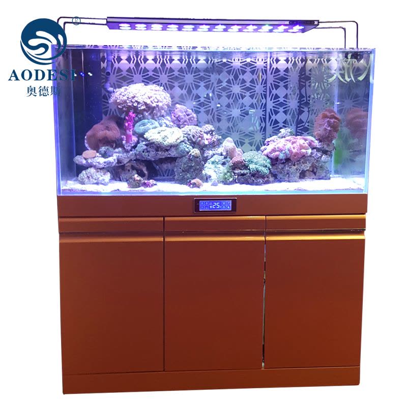 AODESI 奥德斯欧式海水鱼缸 珊瑚鱼缸0.6米0.8米1米1.2米1.5米1.8米水族箱 定制鱼缸生态水族箱图片