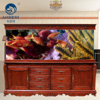 AODESI 奥德斯 红橡木典雅欧式鱼缸 实木龙鱼缸 生态环保水族箱1.8米2米 生态鱼缸水族箱