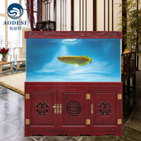 AODESI 奥德斯实木鱼缸底柜 大型生态水族箱定制订做 中式复古鱼缸底座