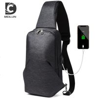美伦博士/Dc.MeiLun 男士胸包潮酷风单肩斜挎包USB充电男包休闲青年运动小背包
