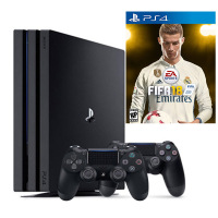 索尼（SONY）【新PS4国行主机 4K品质】ps4 Pro 家庭体感娱乐游戏机1T黑 送FIFA18 双手柄