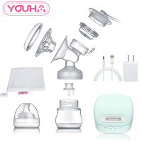 优合电动吸奶器 粉色YH8006S Youha电动吸乳器自动按摩挤奶器 带PP奶瓶