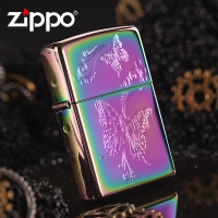原装正品ZIPPO打火机 正版之宝打火机 芝宝幻彩蝴蝶 深雕28442 纯铜旗舰店