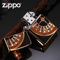 zippo打火机正版煤油 芝宝正品旗舰店之宝打火机 幸运罗盘 男士刻字