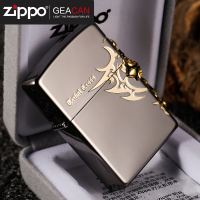 ZIPPO之宝正版黑冰古银侧面十字架防风打火机