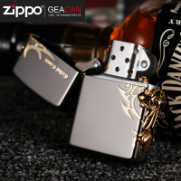 ZIPPO之宝正版黑冰古银侧面十字架防风打火机