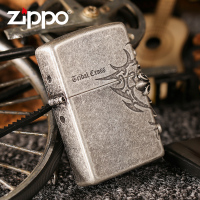 ZIPPO之宝正版黑冰古银侧面十字架防风打火机