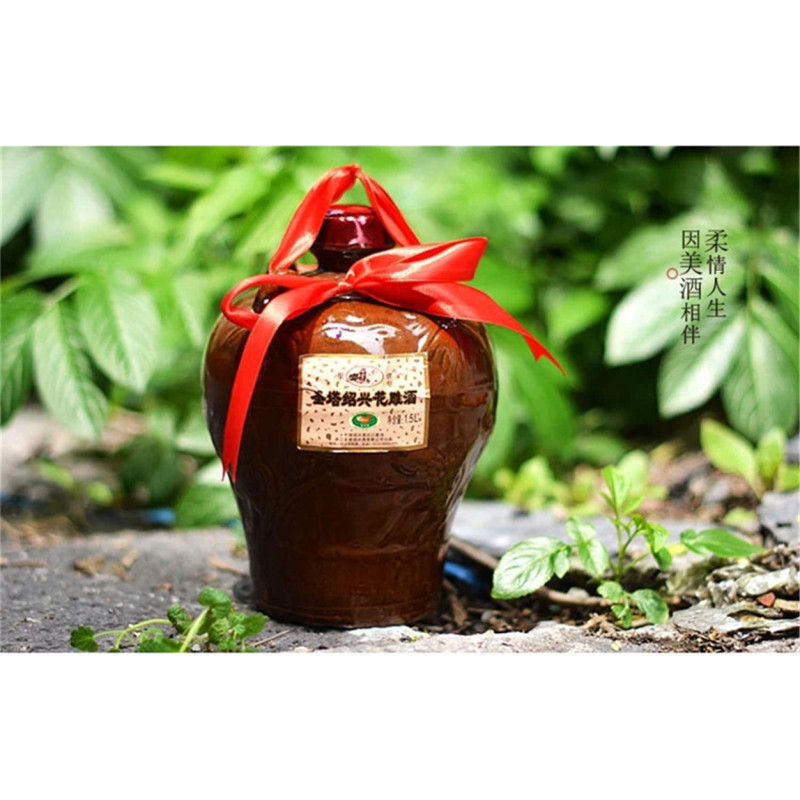 绍兴特产黄酒 圣塔花雕酒 手工酿制三年花雕酒陈1.5L*6坛