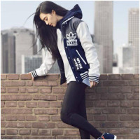 adidas 阿迪达斯运动外套三叶明星同款秋冬款棒球服夹棉女装外套