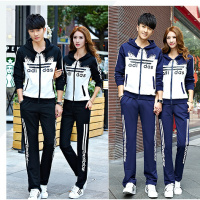 adidas阿迪达斯运动套装男女2017春新款休闲时尚开衫卫衣运动服修身情侣潮