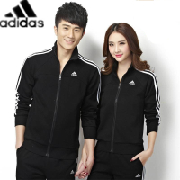 adidas阿迪达斯运动套装男2017春新款长袖大码情侣运动服女士卫衣休闲衫