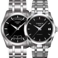 瑞士天梭机械表情侣手表T035.207.11.051.00/T035.407.11.051.00