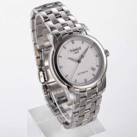 瑞士天梭TISSOT男士手表 宝环系列自动机械钢带银色圆形表盘男表T97.1.483.31