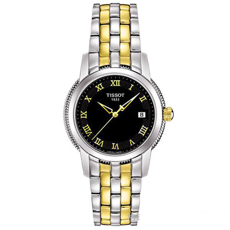 瑞士天梭宝环系列间金盘情侣表男款t0314102205300女款t0312102205300