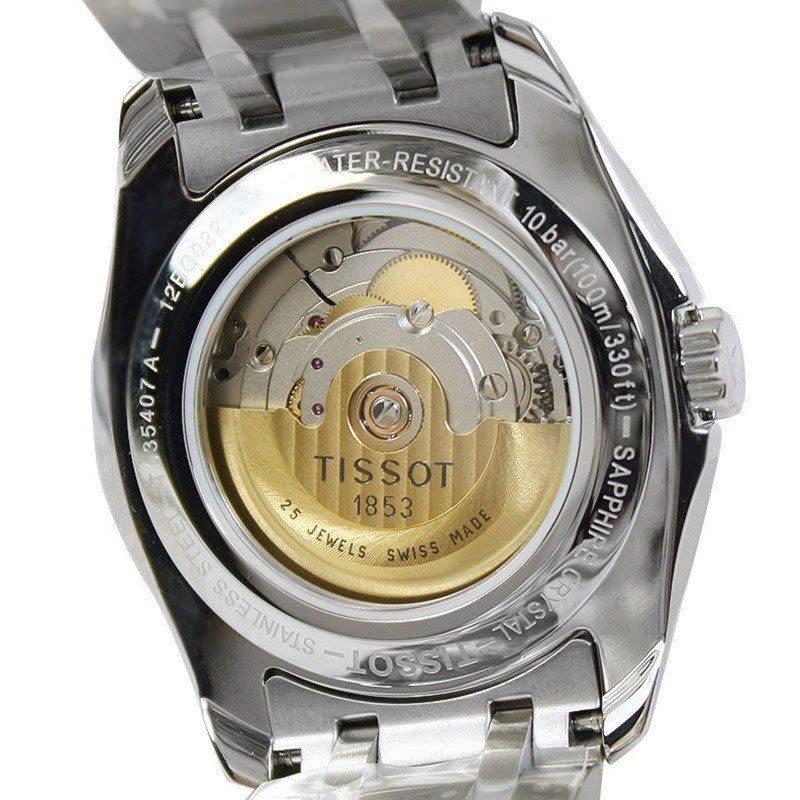 天梭Tissot 库图自动机械表瑞士手表钢带商务男表T035.407.11.031.003图片