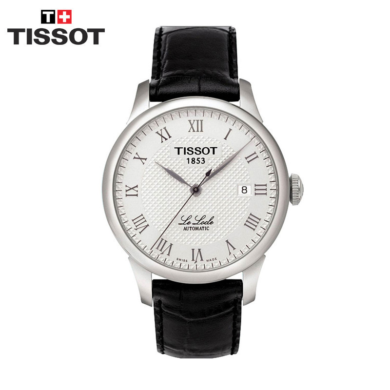 天梭(TISSOT)手表 力洛克系列机械表玫瑰金皮带男表T41.5.423.53