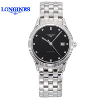 浪琴(Longines)手表军旗系列机械男表 L4.874.4.57.6黑盘钢带日历