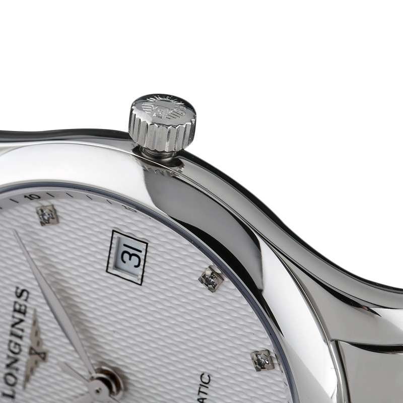 浪琴(LONGINES)手表名匠系列钢带镶钻刻度日历机械男士手表L2.518.4.77.6