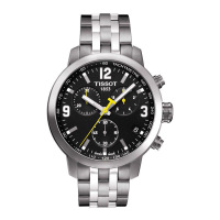 联保天梭(TISSOT)男表PRC200系列石英表日历男士钢带瑞士手表T055.417.11.057.00