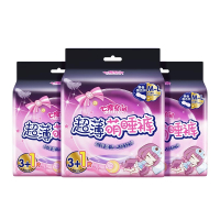 七度空间超薄萌睡裤安睡裤女经期防漏安心裤裤型卫生巾4片3包组合
