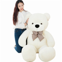 生日礼物大号布娃娃熊猫公仔玩偶抱抱熊1.8米大狗熊毛绒玩具熊泰迪熊 100cm平躺直量 白色泰迪熊