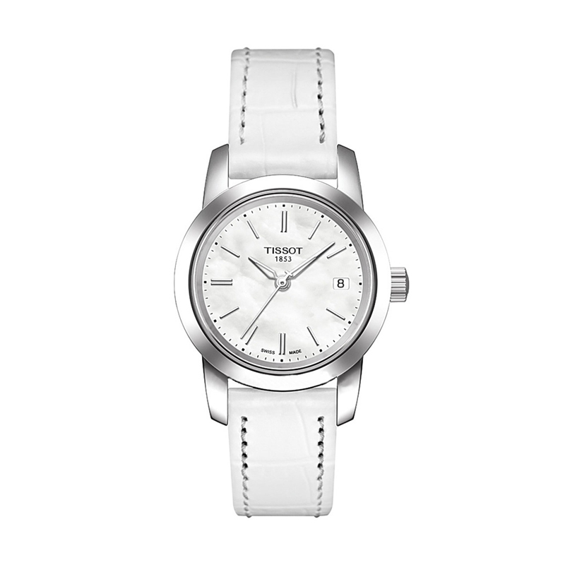 天梭(TISSOT)手表 白色皮带石英女表T033.210.16.111.00
