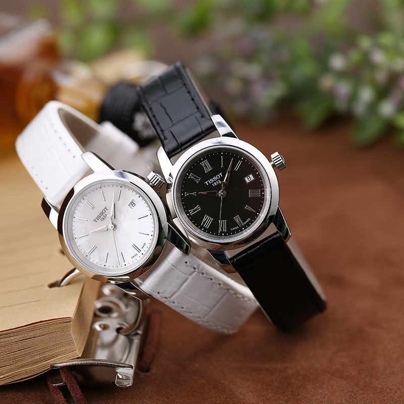 天梭(TISSOT)手表 白色皮带石英女表T033.210.16.111.00