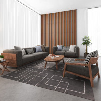 乐私 沙发 简约现代布艺沙发小户型木质沙发组合北欧客厅懒人沙发