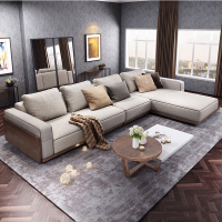 乐私 沙发 简约现代布艺沙发北欧转角贵妃沙发客厅家具组合沙发