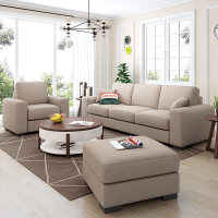 乐私 沙发 简约现代布艺沙发小户型沙发组合棉麻沙发客厅家具