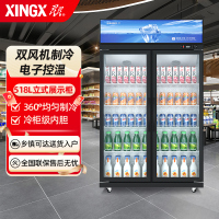 星星(XINGX)518升展示柜冷藏饮料柜 商用立式大容量陈列柜 超市便利店饮料冰箱 防凝露双风机 LSC-520YL