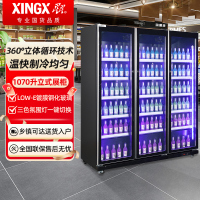 星星IVGC-3D-6020WA 展示柜冷藏保鲜柜风冷无霜立式冰柜啤酒柜饮料商用高端KTV便利店 三门风冷全屏