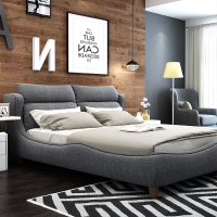 米莱克 床 北欧简约现代布艺床可拆洗布床创意软床1.8米双人床婚床大床